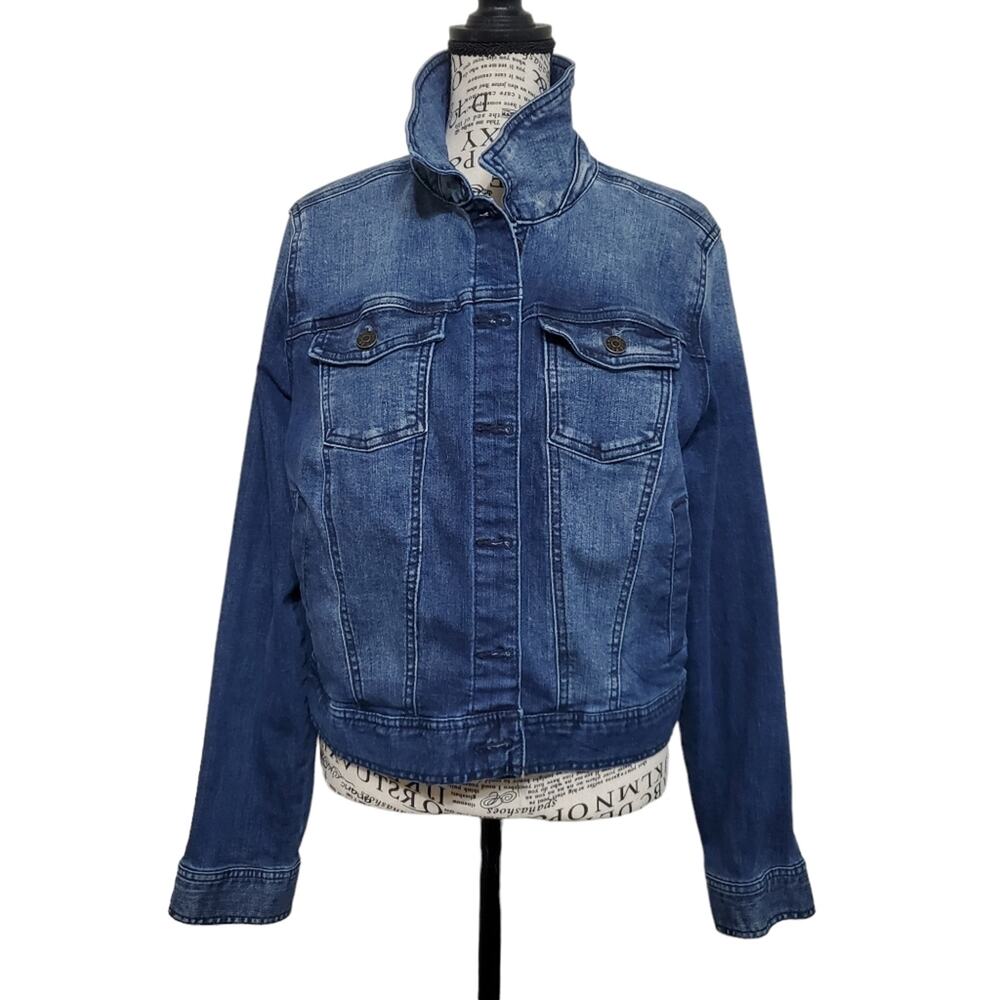 Celebrity Pink Denim Cropped Faded Wash Jean Jacket Comfort Stretch Size Large